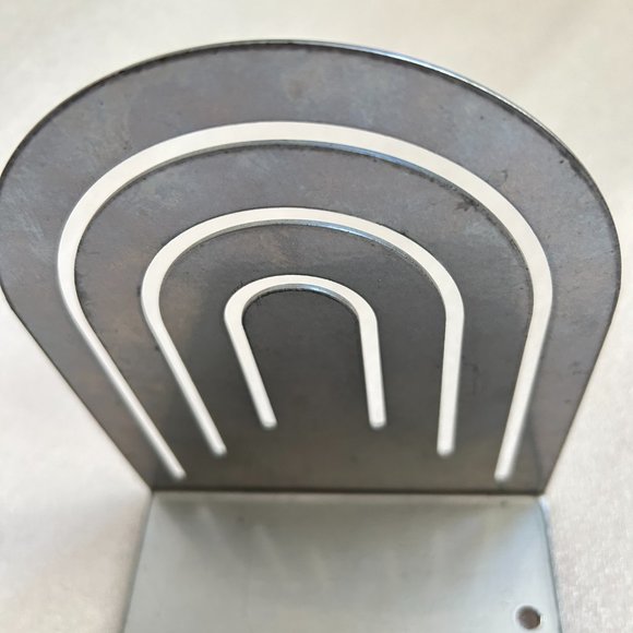 Vintage Spectrum Designs Silver Arch Metal Bookends 5.5" Made in USA - Picture 8 of 9